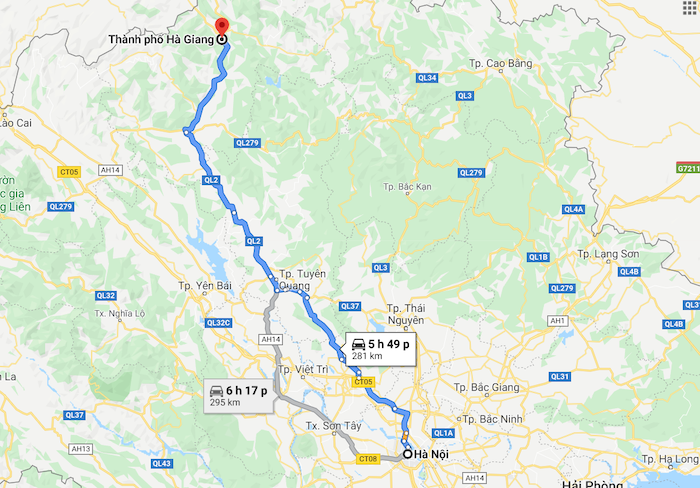 Khoảng cách giữa Hà Nội và Hà Giang khoảng 300km du khách thường mất 5 - 9 tiếng đồng hồ để di chuyển tùy thuộc vào từng cung đường và phương tiện bạn lựa chọn là gì