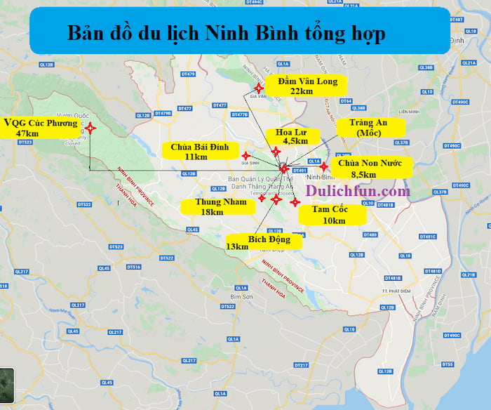 Bản đồ du lịch Tràng An Ninh Bình - Những điểm tham quan nổi tiếng nhất