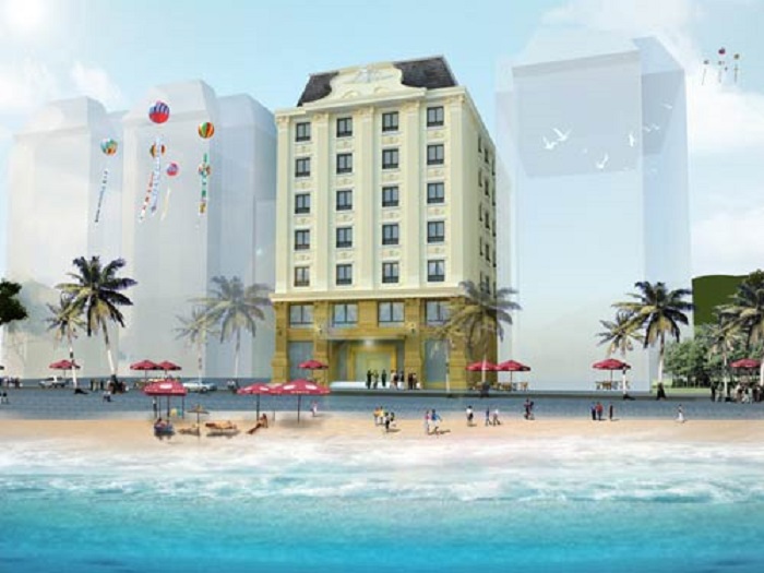 Màu hoàng kim sang trọng là tông màu chủ đạo của khách sạn Victory Hải Hòa