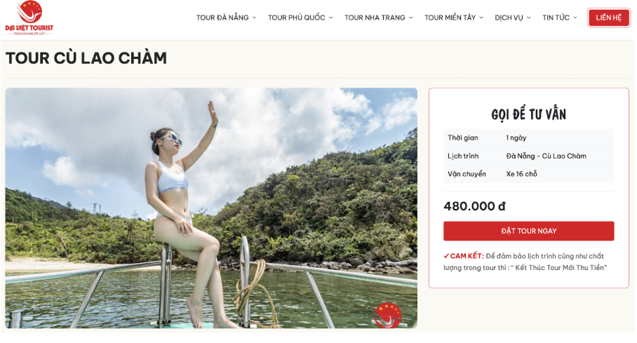 Đại Việt Tourist tổ chức tour Cù Lao Chàm được khách hàng tin tưởng lựa chọn