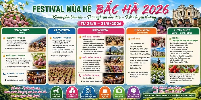 Festival Bắc Hà hè 2026 được diễn ra và cuối tháng 5 với nhiều hoạt động vui chơi hấp dẫn