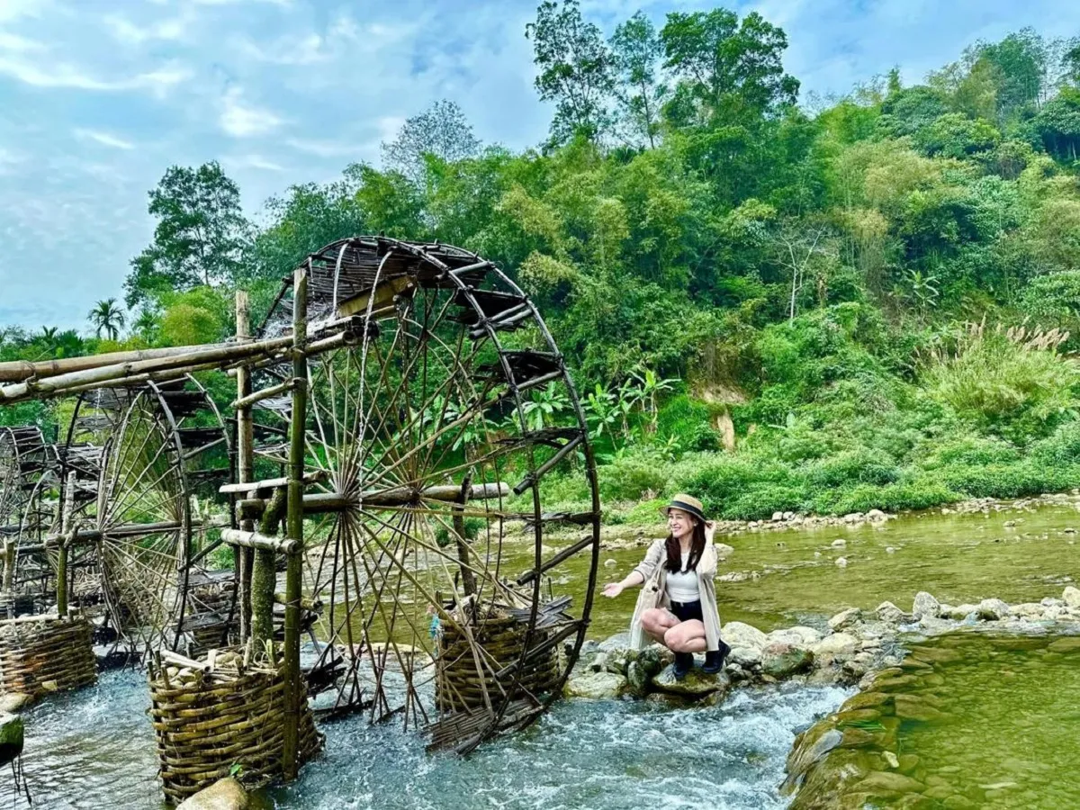 Guồng nước Suối Chàm – nét đẹp mộc mạc giữa núi rừng Pù Luông